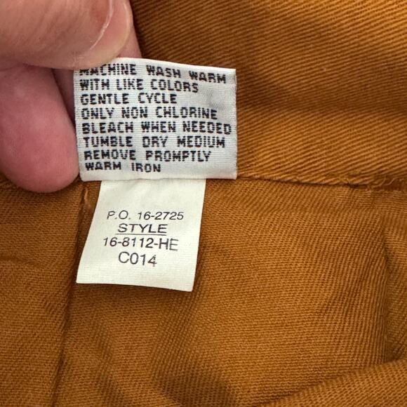 Jordache Vintage Studio Skirt Size 14 Brown Pleated Midi Belted 100% Cotton NWT - Picture 15 of 16